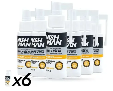 Засіб для росту волосся Nishman Minoxidil 5% на 6 місяців 6*60 мл