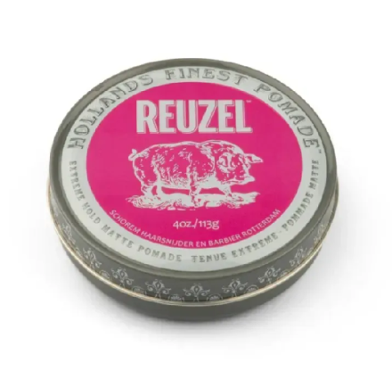 Фото товару: Матова помада для волосся Reuzel Pomade Extreme Hold Matte Pink 113g