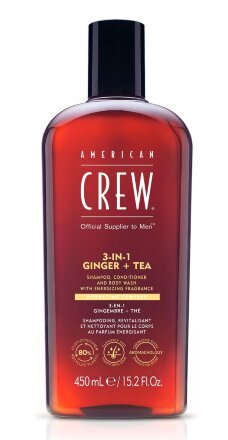Шампунь American Crew Energizing Shampoo, Conditioner and Body wash Ginger Tea 450мл