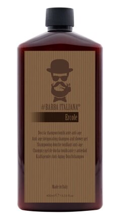 Антивіковий зміцнювальний шампунь та гель для душу Barba Italiana Ercole Shampoo And Shower Gel 400 мл