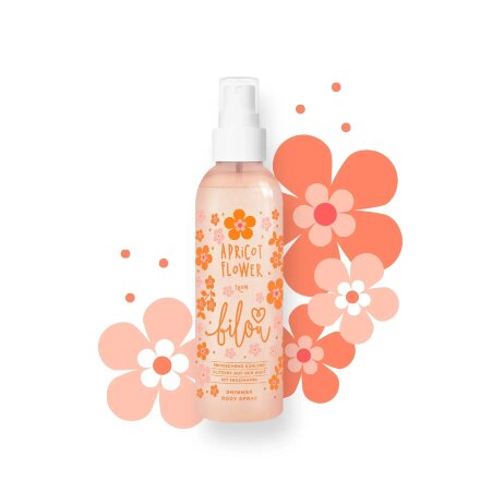 Фото товару: Спрей для тіла з шиммером Bilou Apricot Flower 150 мл